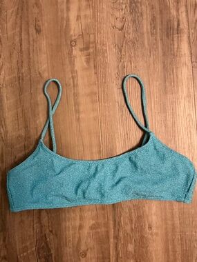 L.A. HEARTS by PACSUN  blue sparkle bikini top, size M